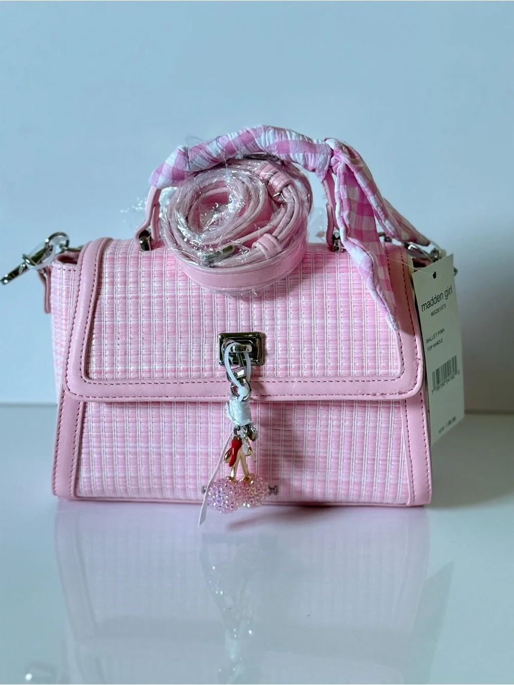 Madden Girl Ballet Pink Top Handle Crossbody Bag NWT | Cherry Charm